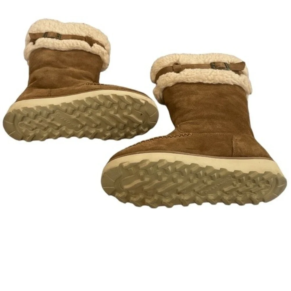 BEARPAW Avery Suede Winter Boots Size 6‎ Fur Lined Shoes